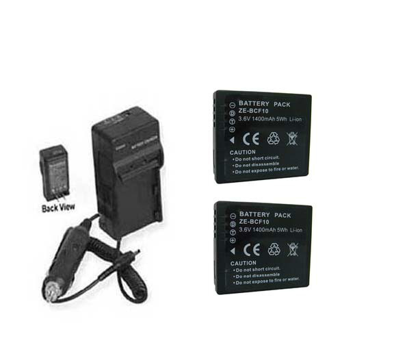 TWO Batteries + Charger for Panasonic DMCFP8G DMCFP8K DMC-FP8P DMC-FP8R DMC-FP8S