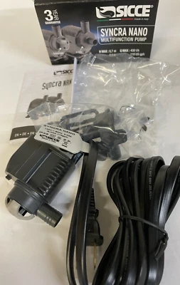 NEW Sicce Syncra Nano MULTIFUNCTION PUMP 2 IN 1 RYSYA01E
