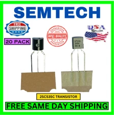 20 Pk SemTech 2SC535C Transistor NPN Crosses w/ NTE107 & ECG107, RoHS Compliant