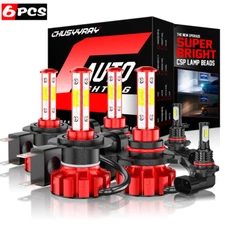 For Kia Sedona 2019-2020 6X 6000K LED Bulbs Headlight Hi/Lo Beam + Fog Light Kit