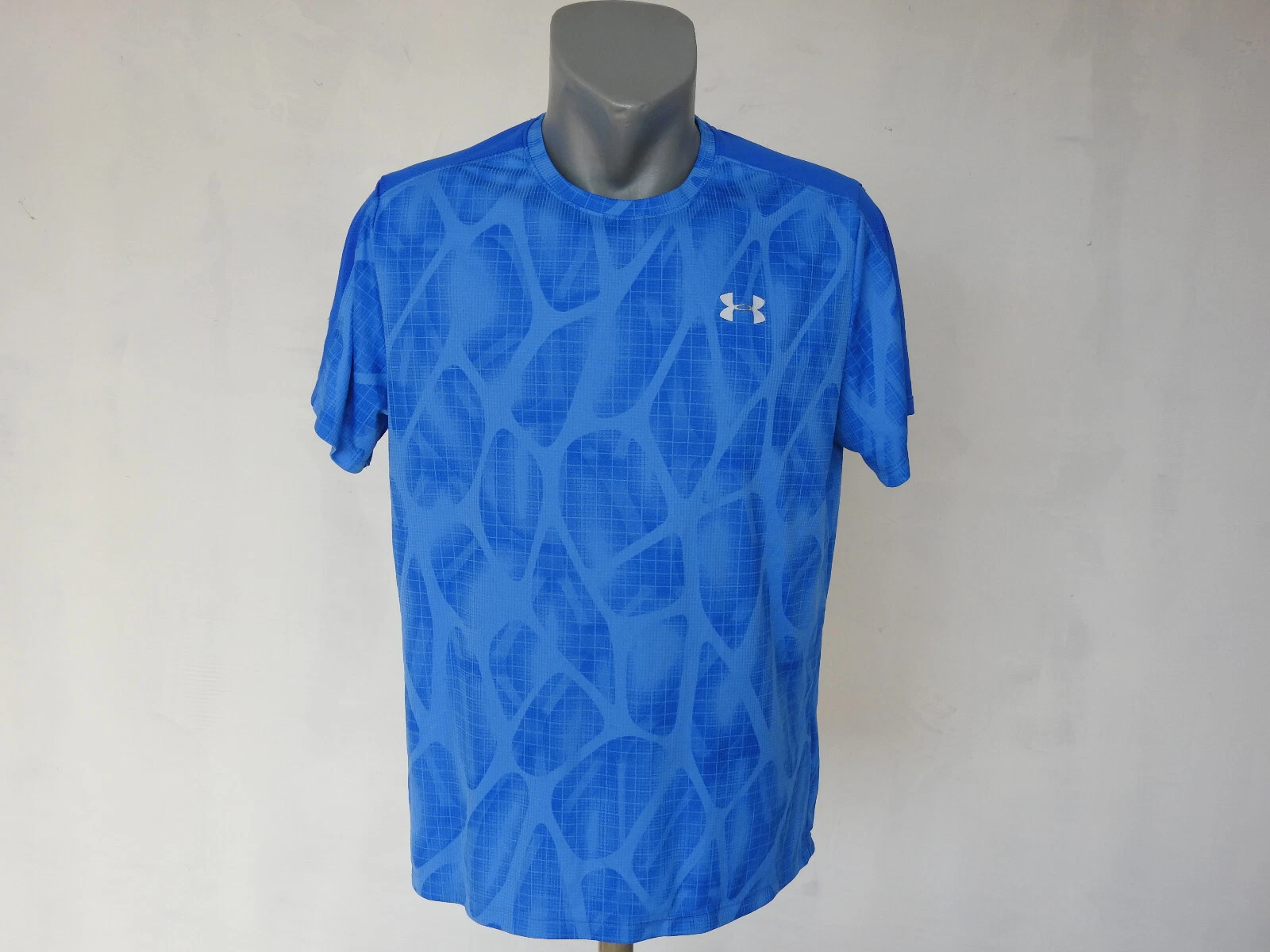 Under Armour Mens Activewear Jersey Blue Shirt Size XL Sport Bubbles Geometric