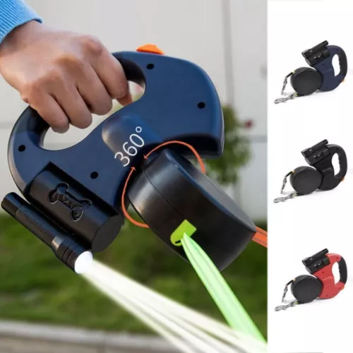 Retractable Reflective Dual Pet Leash Lead 360Swivel Double Dog Walking Leash - Picture 3 of 6