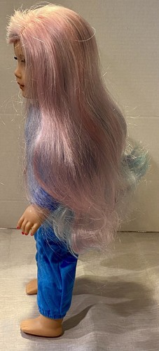 American Girl Doll 18" Truly Me Cotton Candy Hair Pink Blue 2017 Blue Eyes - Picture 3 of 11