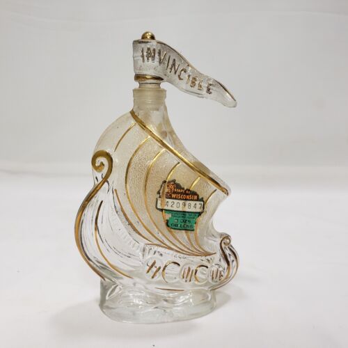Vintage Larsen Decanter Cognac Ship Bottle “Invincible” 1960’s Mini 1.6 oz - Picture 1 of 11