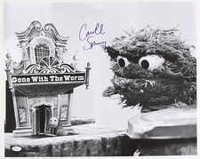 1970s Caroll Spinney &ldquo;Gone With the Worm&rdquo; LE Signed 16x20 B&W Photo (JSA)