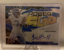 2022 Leaf Pro Set Metal Sam Howell Power Surge Blue Auto 8/35 Commanders Rookie