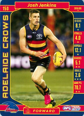 2017 ADELAIDE CROWS AFL Card JOSH JENKINS