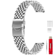 New 20mm 22mm High Grade Polished Brushed Solid Stainless Steel Watch Band