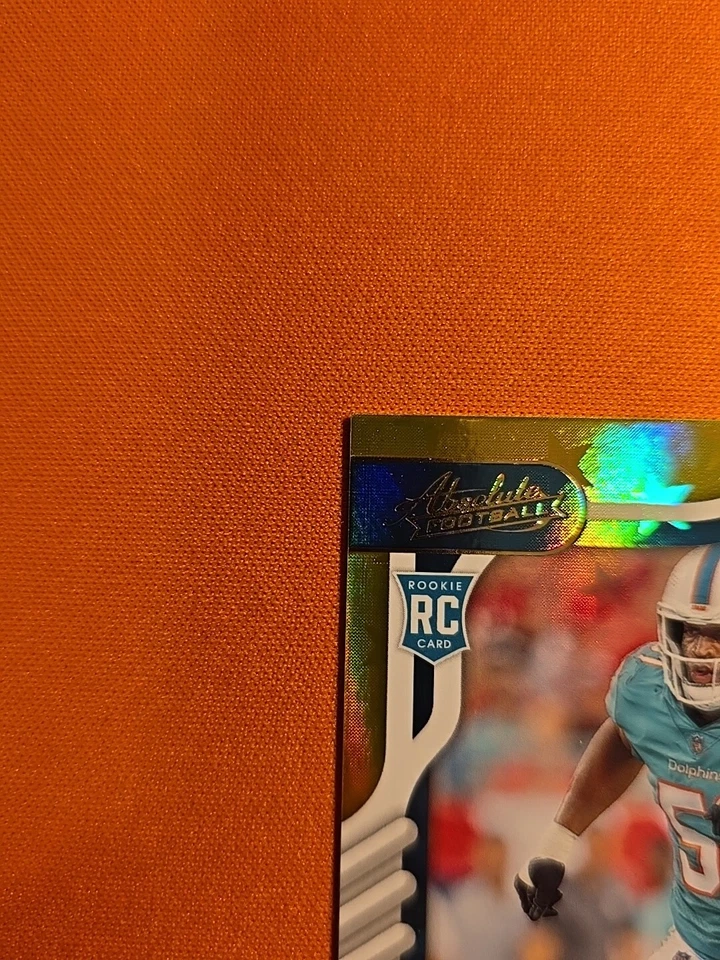 🟠🐬⚪️ 2022 Panini Absolute Channing Tindall #152 Gold AUTO 10/10 DOLPHINS⚪️🐬🟠 - Image 4 of 4