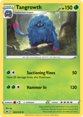 1x Tangrowth 005/159 RARE Crown Zenith Pokemon TCG Card NM