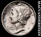 1945-D Silver Mercury Dime - FSB - Super Choice Gem Brilliant Unc++++  #M8921