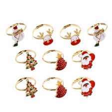 10 Pcs Creative Circlets Adorable Finger Rings (Golden White Red Green)