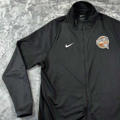NWOT Basketball Hall Of Fame Nike Dri Fit Full Zip Jacket Mens Large Black NBA