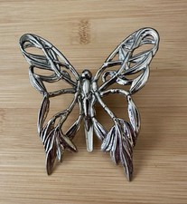 John Hardy Silver Tone Large Butterfly Clip Barrette Scarf-Signed