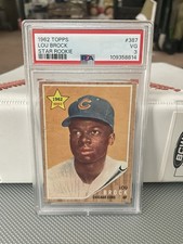 1962 TOPPS LOU BROCK STAR ROOKIE PSA 3