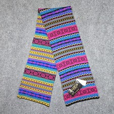 Vintage ARIS Knits Colorful Acrylic Knit Scarf NOS With Tags 58" Long