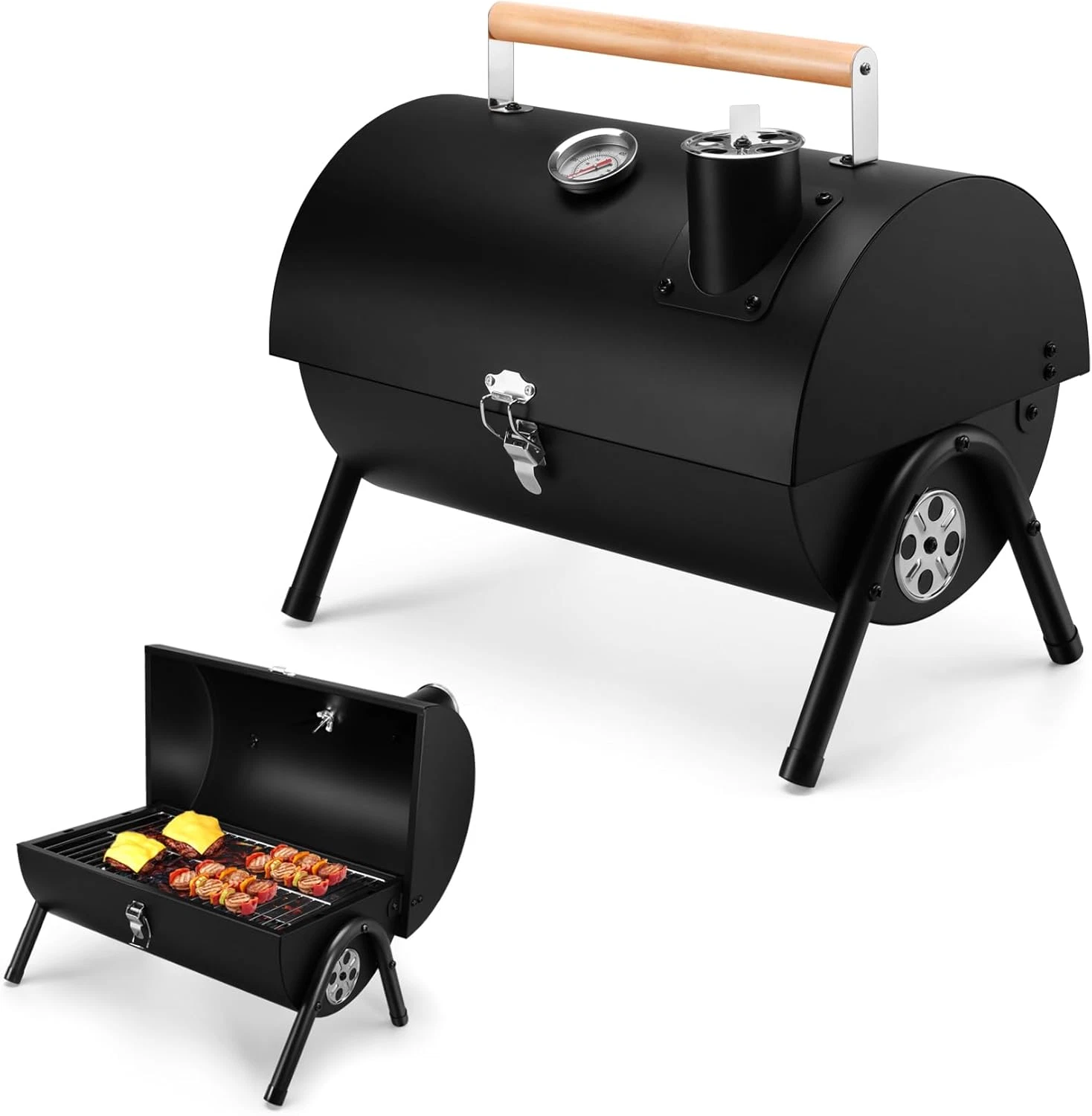 Portable Charcoal Grill with Thermometer for Outdoor BBQ & Camping
Opens in a new window or tab