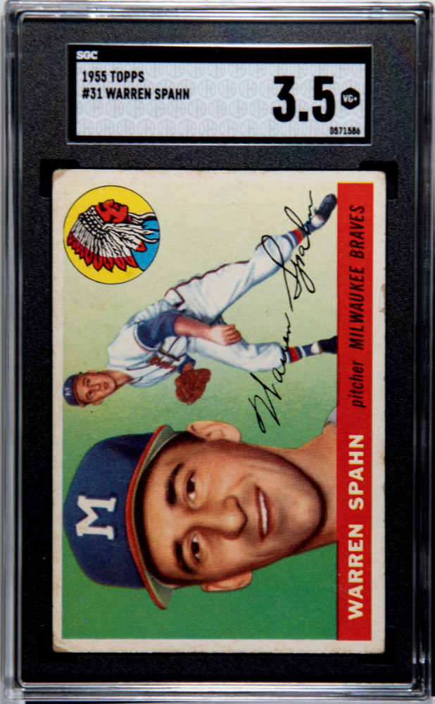 1955 Topps #31 Warren Spahn SGC 3.5 VG+ HOF