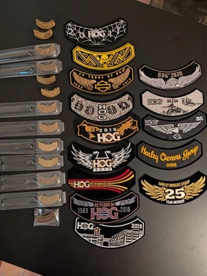 Lot Of 27 Pieces Of Harley Davidson , HOG, Patches & Pins - Image 1 of 4
