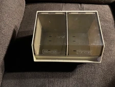 Vintage Memorex 3.5" Floppy Disk Storage Box Case Holder with 2 dividers