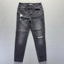 KanCan Signature Jeans Womens 30 Black Skinny High Rise Stretch Distressed Denim