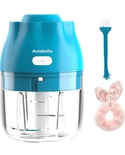 Aolabella Portable Garlic Chopper, Mini Food Processor, BPA Free, Blue