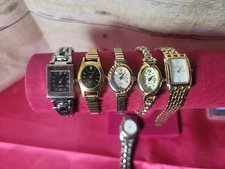 Lot Of 5 Vintage Women's Watches Armitron, Sarah Coventry, Liz Claiborne, All...