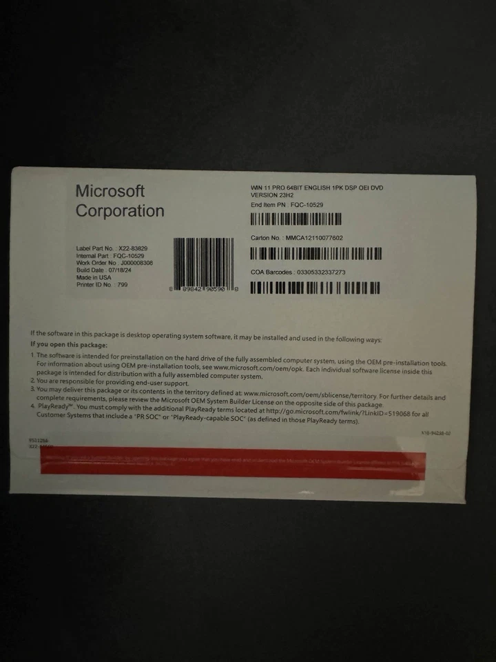 MS Win11 Pro 64-bit DVD + Activation Key - Sealed & Brand New Next Day Shipping - Image 2 of 4