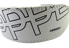 Uppper Weight Lifting Belt White Vegan Leather Unisex Size M - 35" Long Belt