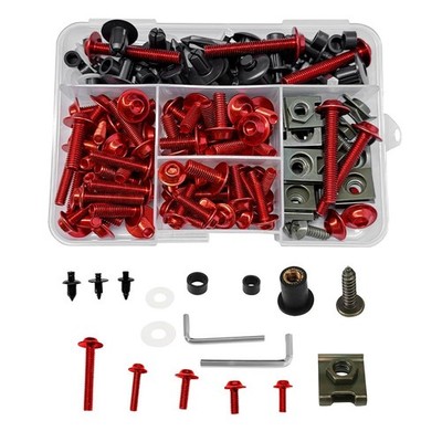 For KAWASAKI NINJA ZX6R 2000-2025 Fairing Bolts Nut Fender Fastener Red 194PCS