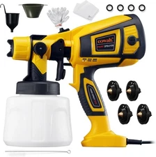Paint Sprayer 1000W Powerful HVLP Spray Gun Electric Perfect Yellow, Black 