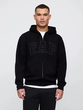 GAP Men’s Full Zip Logo Hoodie Black Size Large