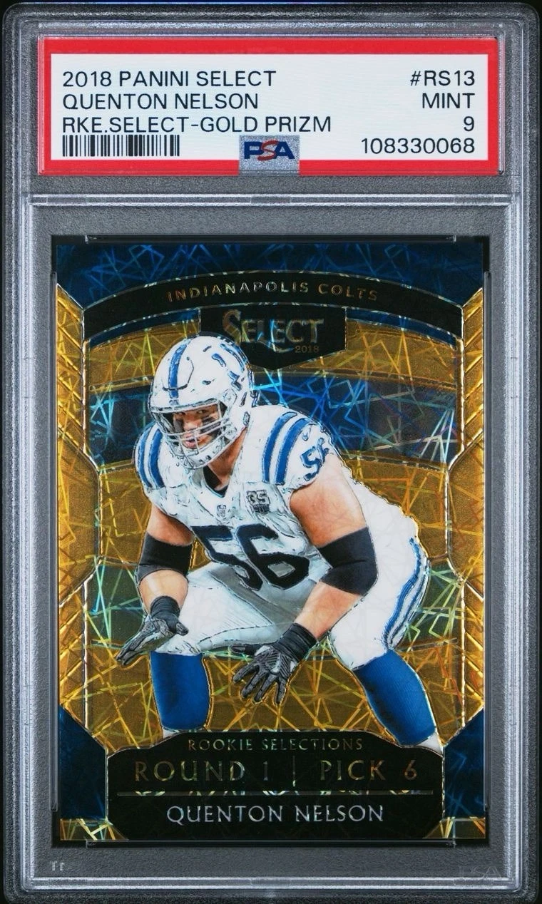 Quenton Nelson Panini Select Rookie Selections #RS13 Gold