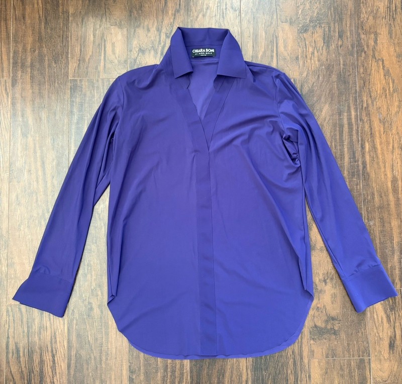 CHIARA Boni Purple Button Down Shirt In Purple Sz 48