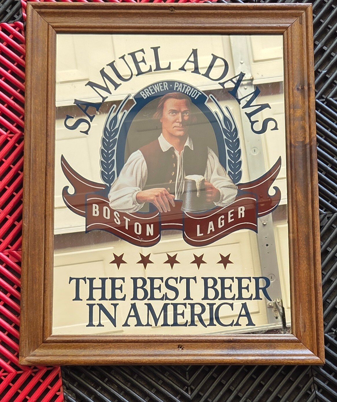 Vintage Samual Adams Bar/Pub Mirror 18 x 15" - Rare
