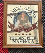 Vintage Samual Adams Bar/Pub Mirror 18 x 15" - Rare