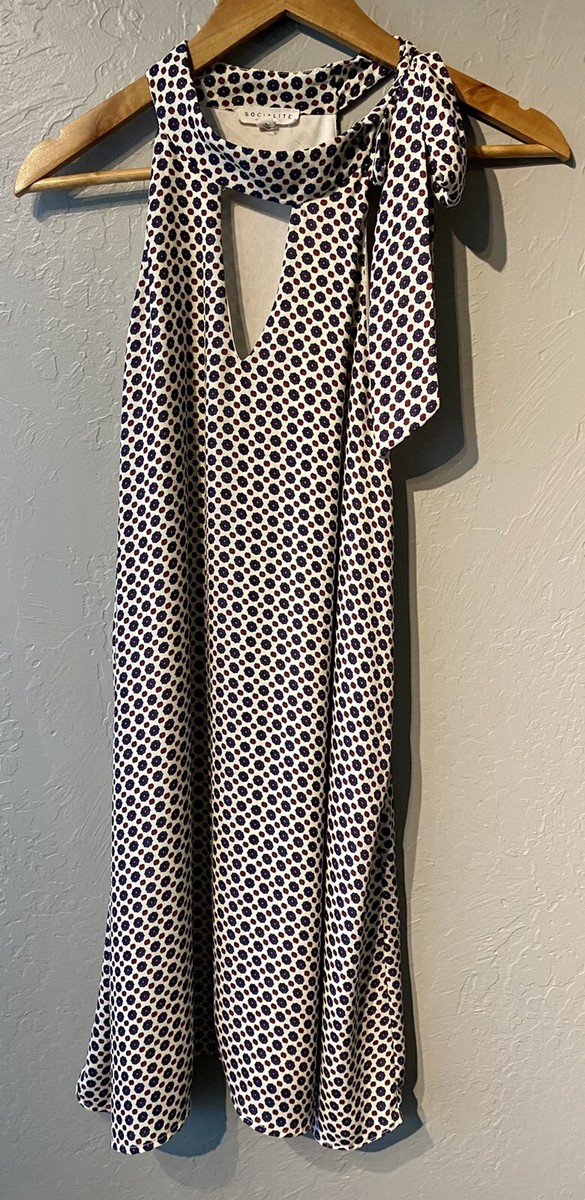 Socialite Womens Geometric Dress Medium Halter | eBay