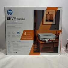 HP ENVY 6055e All-in-One Wireless Color Printer ~ NEW in Damaged Box