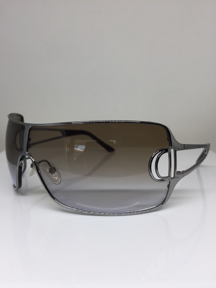 Dior Diorissimo 2 Shield Sunglasses Wraparound Ruthenium Made in Italy 6LBJN