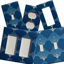 Japanese Pattern Art Scallop Light Switch Outlet wall Cover Plate Home Decor