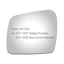 Towing Mirror Glass+Adhesive Fits 2011-2020 Jeep Grand Cherokee Driver Left Side