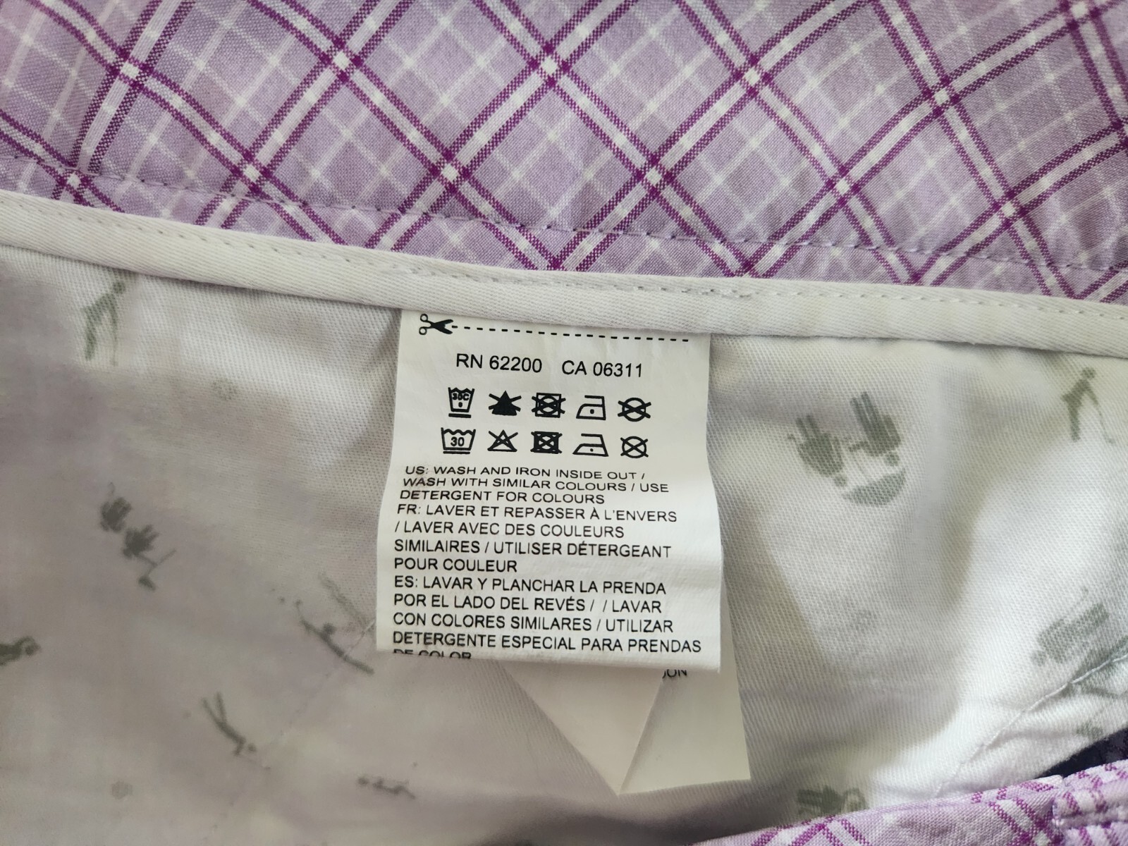 Puma Shorts Purple Check Pattern Bermuda Womens Size 4 thumbnail 7