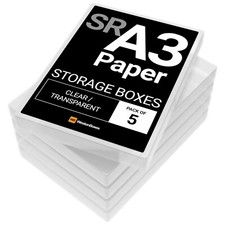 WestonBoxes SRA3 & A3 Storage Box with Lid, Large Plastic Paper Storage Box