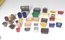 Playmobil Lote De 34 Contenedores Tarros Cestas Barriles Equipaje Herramientas Cofres