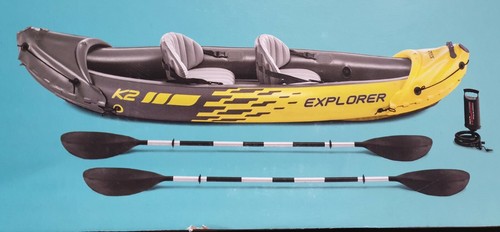 ποΈ Intex Explorer 68307 K2 Kayak 2 Person Man Inflatable Canoe Boat Pump Oars - Picture 8 of 8