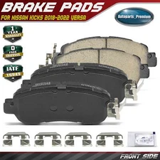 Front Left & Right Ceramic Brake Pads for Nissan Kicks 2018-2022 Versa 2020-2022