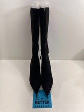 EXPRESS Black Faux Suede Pointy Toe Knee High Heel Boots, Size 8 NEW