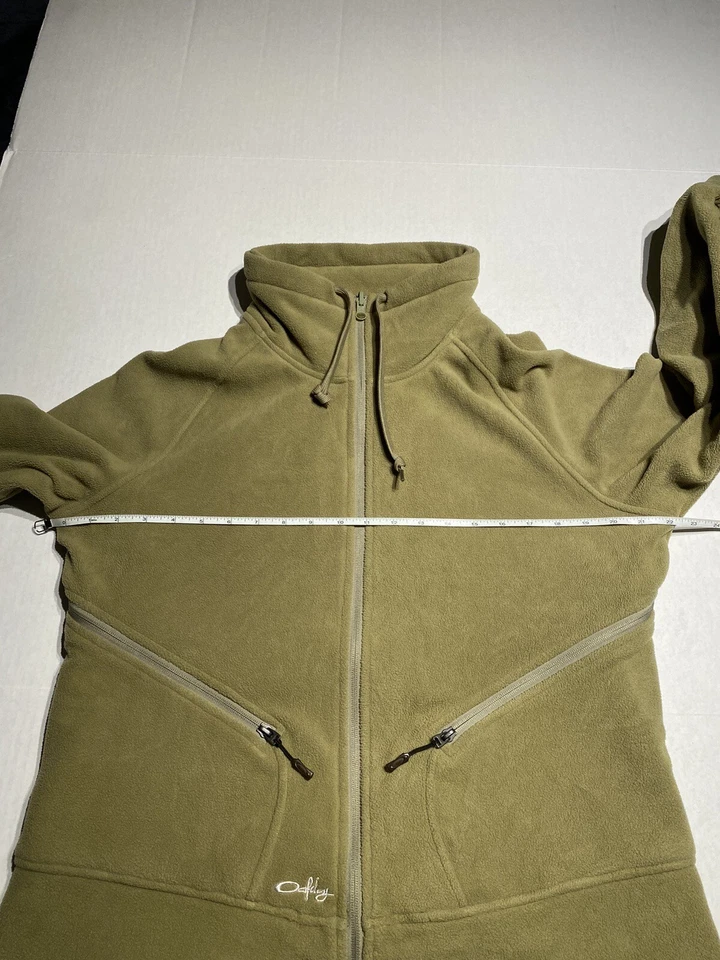 Jaqueta de lã feminina vintage Oakley Y2K XL com zíper bordada oliva - Imagem 4 de 4