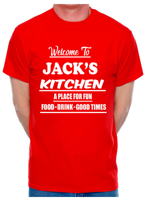 Personalisiertes Herren T-Shirt Welcome To Jack's Kitchen beliebiger Name Wort Dein Name Café