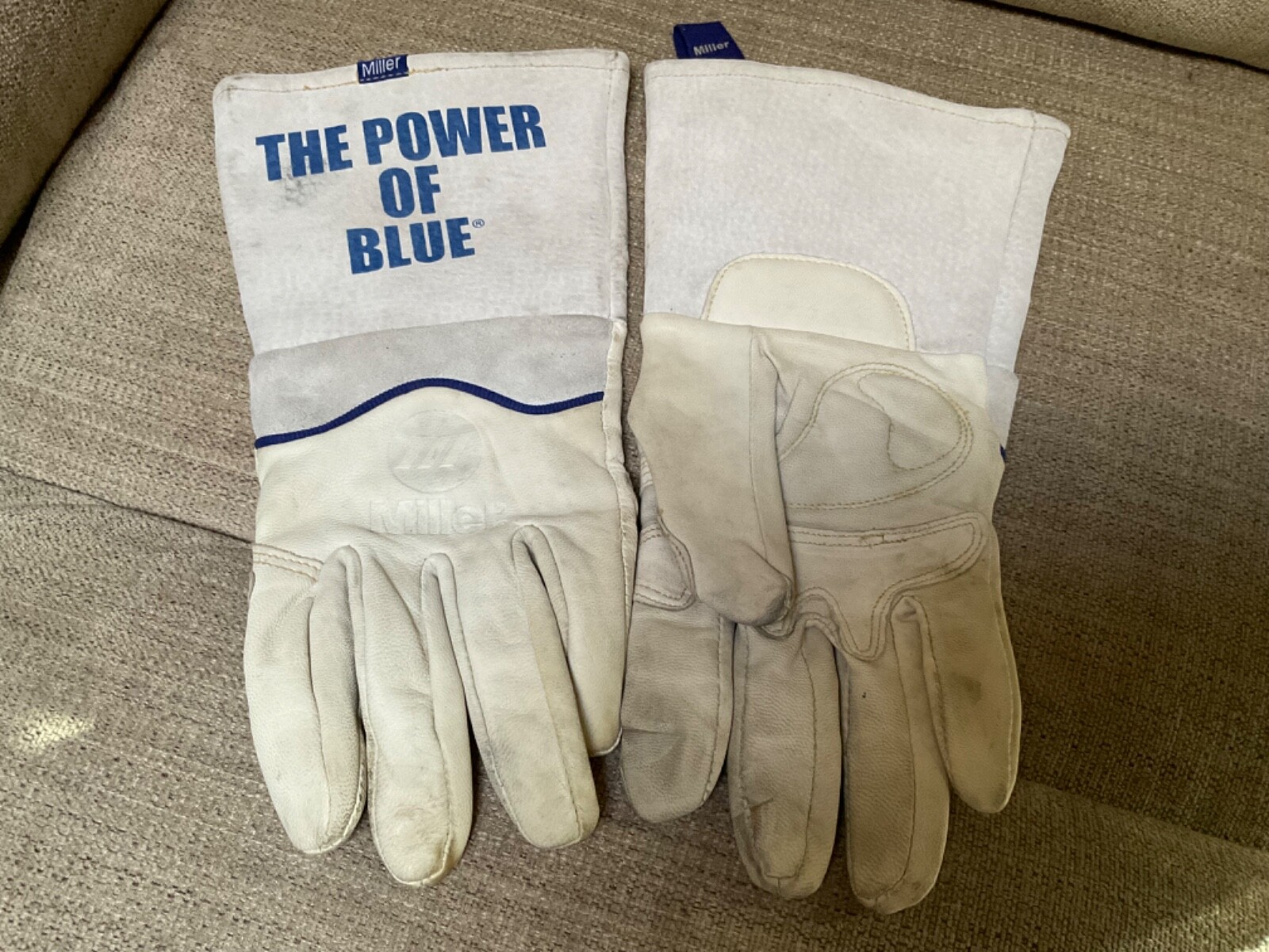 MILLER LEATHER WELDING GLOVES XL THE POWER OF BLUE Welding Gloves eBay